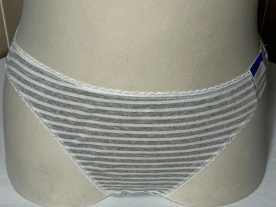 Womens Charter Club Bikini Underwear XL Cotton Blend Panty Lurex Striped 1 Pair - Image 1 of 4
