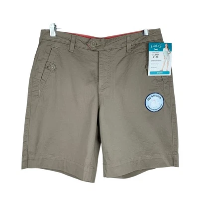 Nuevos Pantalones Cortos Riders by Lee Caqui Marrón Elásticos Adelgazantes Para Mujer 8 M Foto 1 de 4