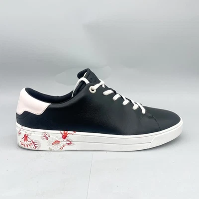 Ted Baker Zapatos Mujer 11 Urbana Retro Floral Tenis Negro Cuero Entrenadores Foto 1 de 4
