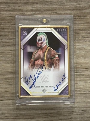 2021 Topps WWE Transcendent Auto Rey Mysterio Gold Framed AUTO 2/10 G.M.O.A.T. - Image 1 of 2