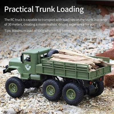1:18 6WD RC Military Truck Off-Road Vehicle Remote Control Green - Image 1 of 4