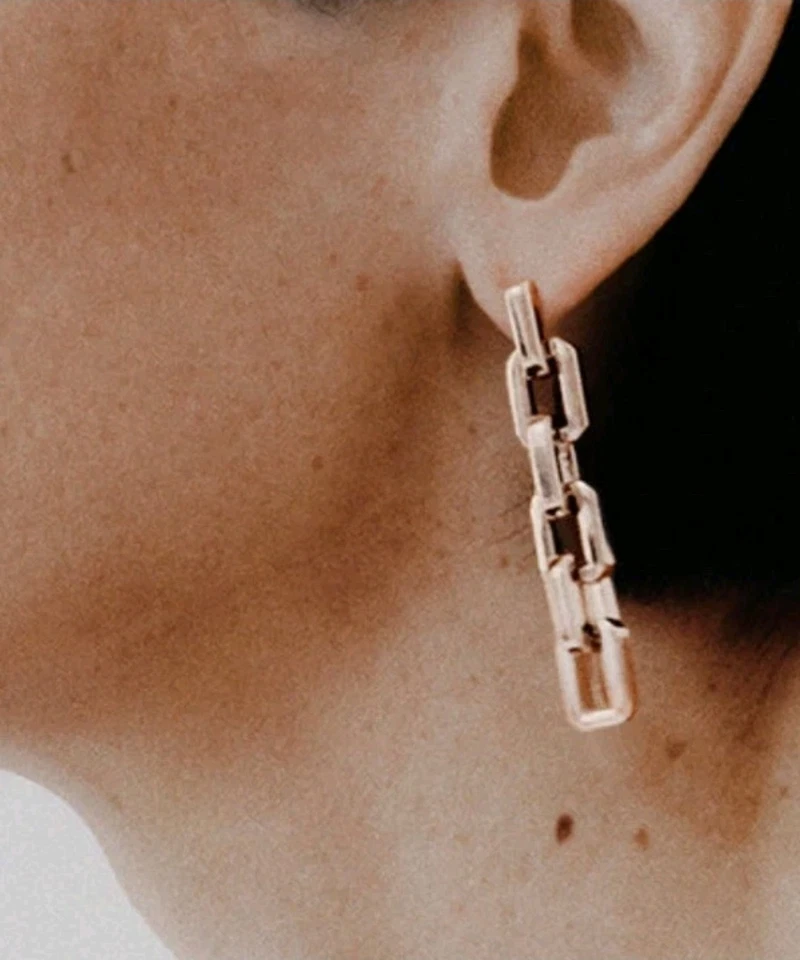 Eddie Borgo Supra Link 12k Gold Vermeil Chain Drop Dangle Earrings NEW MRP $250 - Image 1 of 4