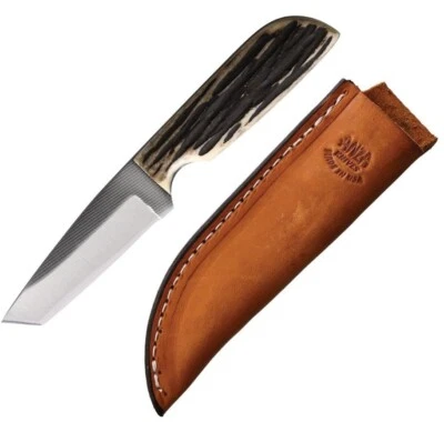 Anza Fixed Knife 3.5" Carbon Steel Full Tang Tanto Blade Lj Bone Handle WKR1LJB - Image 1 of 4