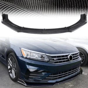 Front Lip Splitter Spoiler Carbon Fiber Style For Passat 2015-2022 - Picture 1 of 9