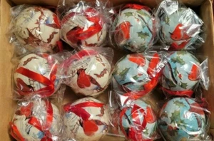 Red Birds Christmas Ball Ornaments 3" Break Resistant Plastic Qty 3, 6 or 12! - Picture 1 of 30