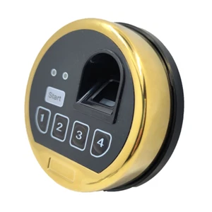 Biometric Fingerprint Safe Lock Gold Keypad Lock Swingbolt & 2 Override Keys - Picture 1 of 6