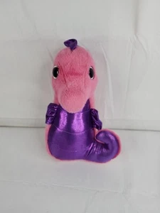 Pink Plush Seahorse Purple Satin Tummy Glitter Eyes Girlz Nation Aurora 12" Toy - Picture 1 of 7