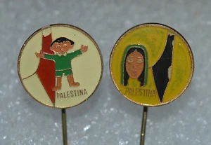 OLP Organización Liberación Palestina niño mujer solidaridad política prendedor insignias  - Imagen 1 de 3
