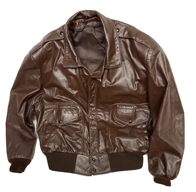 Men's B-52 Leather Bomber Jacket Flight Coat Size M/L No Brand *See Description* - Image 1 of 4