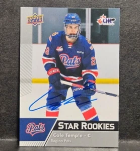 2022-23 Upper Deck CHL Cole Temple Star Rookies Auto Signed IP 2025 NHL Draft - Picture 1 of 1