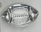 Football Serving Tray Silver  Heavy Old Town Imports  16x10x2 Pewter Metal