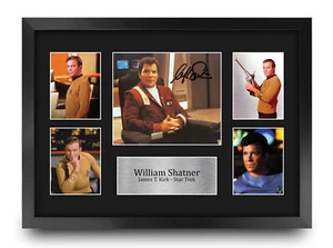 William Shatner Star Trek A3 Framed Signed Autograph Picture Gift for Movie Fans - Picture 1 of 7