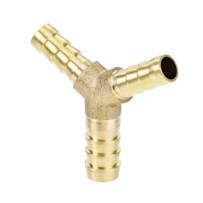 Reducing Barb Hose Fitting Y Shape Pipe Connector Brass 3/8" x 5/16" x 5/16" - Image 1 of 4