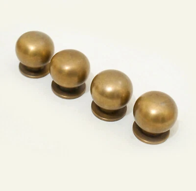 Retro Solid Brass Drawer Handle Knob Pulls - Set of 4 - Image 1 of 4