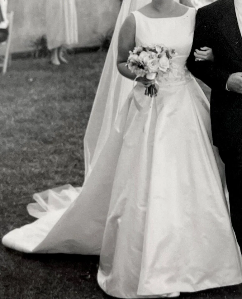 Elegant, Timeless Priscilla of Boston Wedding Gown w/Beaded Waistband - Image 1 of 4