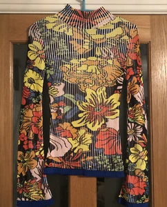 Pringle of scotland Turtleneck Ribbed Floral Size XS Brand New - Picture 1 of 8