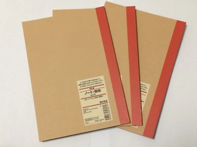 MUJI Blank beige Notebook A5 Unruled 30sheets  3books - Image 1 of 3