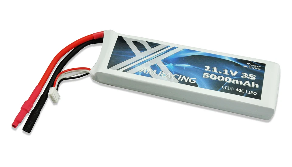 Amewi Lipo Akku 11,1V 5000mAh 40C LiPo 5mm gold plug / softcase - 28896 - Bild 1 von 1