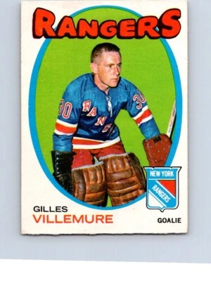VINTAGE HOCKEY OPC 1971 NEW YORK RANGERS GILLES VILLEMURE NO338 - Image 1 of 2