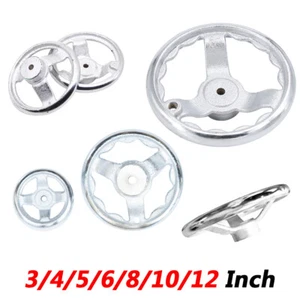 3/4/5/6/8/10/12 Inch Metal Machinery Handwheel 3-spoke Hand Wheel Chrome Plated - Picture 1 of 12