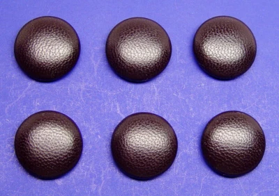 GENUINE LEATHER BUTTONS 6 MADE IN USA 20.5 MM DARK CHOCOLATE BROWN#2 METAL LOOP - Image 1 of 4
