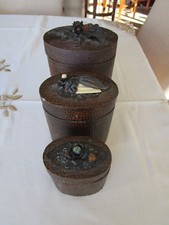 3 Vintage Signed Jo Marz Container Trinket Boxes Jeweled . 7"