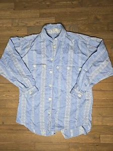Entity Womens Light Blue Western Shirt Sz M Long Sleeve Button Up Cowgirl Cotton - Picture 1 of 11