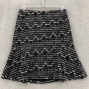 Ann Taylor Skirt Women 6 Black White Lace Knee Length Trumpet Career Office NWT - Picture 1 of 10