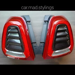 Fiat 500 Rear Light Inserts/Louvres ABS Carbon Effect Abarth/595/Vent-CMS Design - Picture 1 of 11