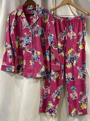 Ralph Lauren ROSA FUCSIA/COLORIDO FLORAL Tejido Satén Pijama/Juego de Salón Mediano Foto 1 de 4