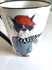 Hipster French Bulldog Mug Cup by Signature 16 oz. - Picture 1 of 5