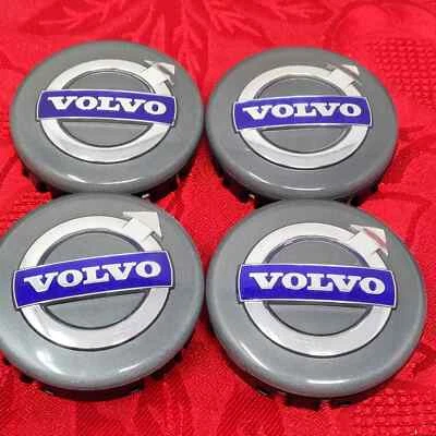 4 OEM Volvo Silver Center Hub Caps for S60 V70/XC70 S80 XC90 C70 S40 V50 C30 - Image 1 of 4