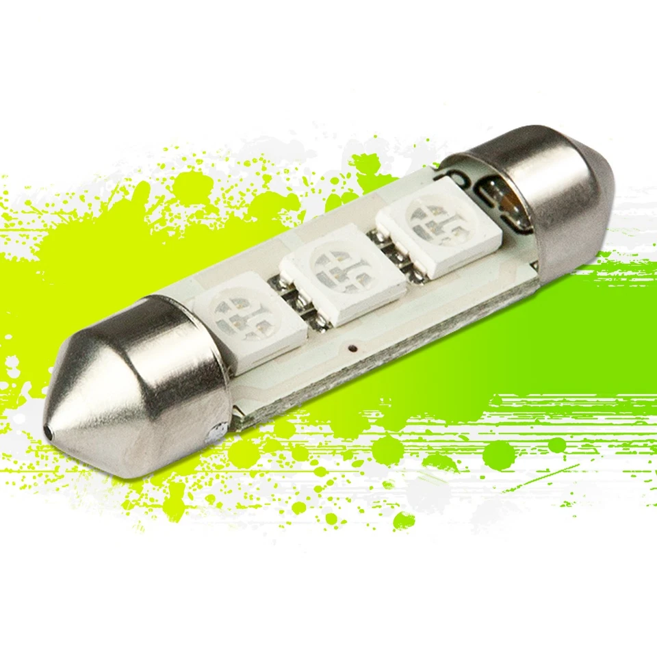 3 SMD 3SMD 39MM VERDE 5050 5055 LED AUTO INTERIOR DOMO 12V BOMBILLA ACTUALIZACIÓN Foto 1 de 1