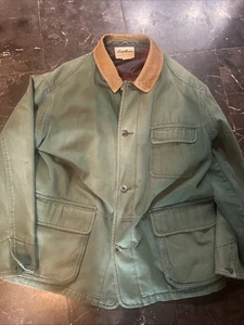 Chaqueta De Colección Y2K Eddie Bauer Tareas Para Hombres Granero XL Verde Botón Pana Forrada - Imagen 1 de 14