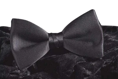 Quality New Men's Adj.Banded Black Bow Tie Tuxedo Satin Pre Tied Made in USA - Image 1 of 4