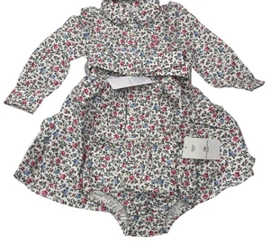 Vestido Ralph Laure Niñas Bebé Talla 12 Meses Floral Volantes Bloomers Manga Larga - Imagen 1 de 7
