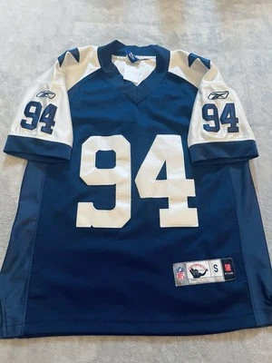 Camiseta costurada Reebok Throwbacks DeMarcus Ware Dallas Cowboys tamanho juvenil pequena nova sem etiquetas - Imagem 1 de 4