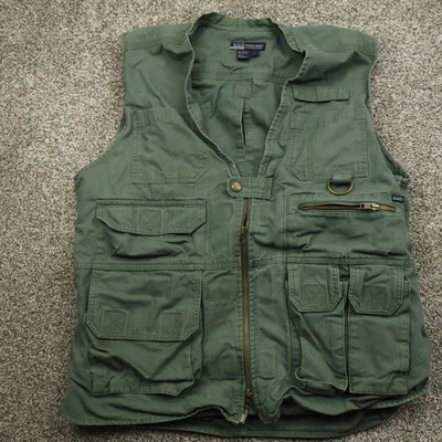 5.11 Tactical Vest Mens Large Green Cotton Utility Multi Pocket Zip Front Work - Image 1 of 4