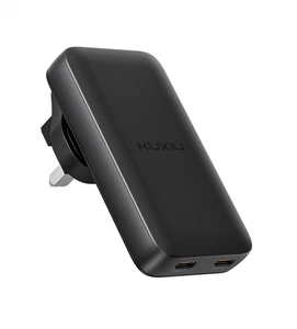 Chargeur 65W GaN USB C 2 Ports Plat USB Chargeur Mural Prise Inondable pour Voyage - Photo 1 sur 10