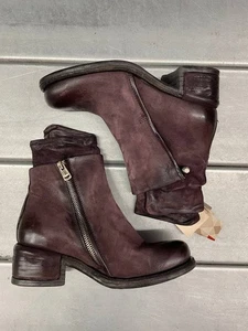 AS 98 Ibsen Botines Mujer 36 EE. UU. 5.5-6 Cuero Borgoña Cremallera Lateral Informales - Imagen 1 de 14