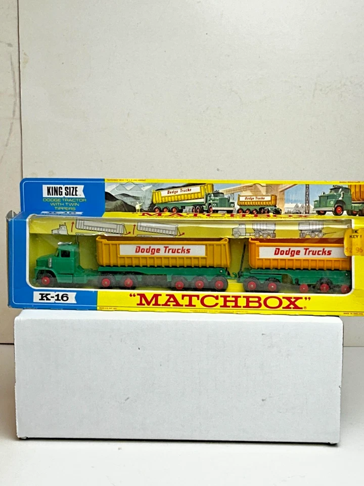 Matchbox King Size No. K-16 Dodge Semi Truck with Dump Trailers & Original Box - Image 1 of 4