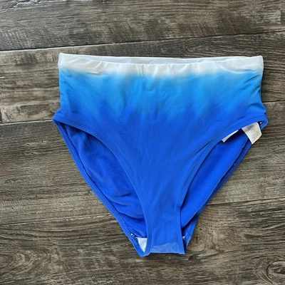 Ralph Lauren Swimwear Modern High-Waist Bikini Bottoms Cabana Ombre Bathing sz 4 - Image 1 of 4