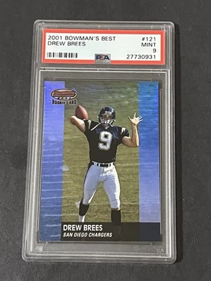 2001  Bowman's Best Drew Brees Rookie RC /1499 - PSA 9 MINT - Image 1 of 3