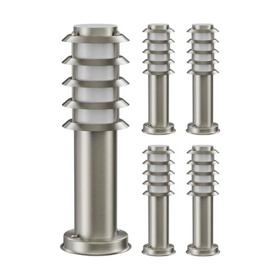 Pollerleuchte PORU für außen, IP44, Gitter, 39cm, edelstahl, inkl. E27 Lampe, - Bild 1 von 4