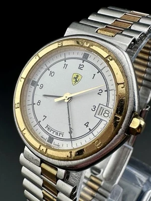 Rare Working Ferrari By Cartier Formula 183237 White Dial Gold & Silver Band R1 - image 1 of 4