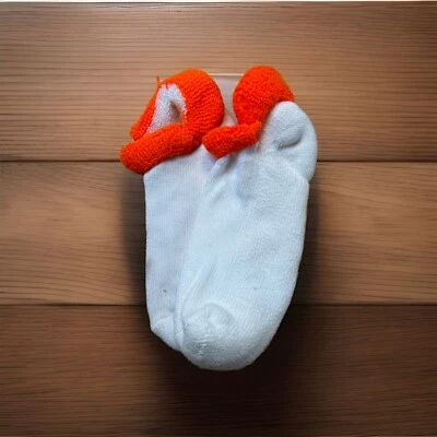 Женские винтажные акриловая смесь неоновый оранжевый свернуть вниз лодыжки носки низкий вырез акрил 9-11 - Изображение 1 из 4