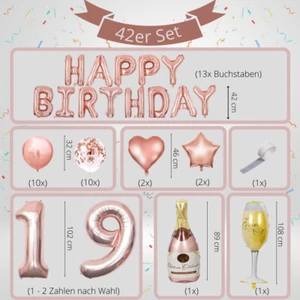 42er Set Ballon Dekoration Zahl 0-99 wählbar Luftballons Geburtstag Helium Deko - Bild 1 von 12