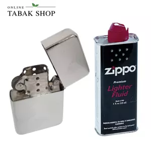 Benzinfeuerzeug Chrom mit Zippo Benzin 125ml - Bild 1 von 4