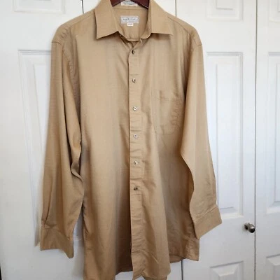 Murano Dillards Button Down Mens 17-35 Dress Shirt Beige Long Sleeve Casual Work - Image 1 of 4