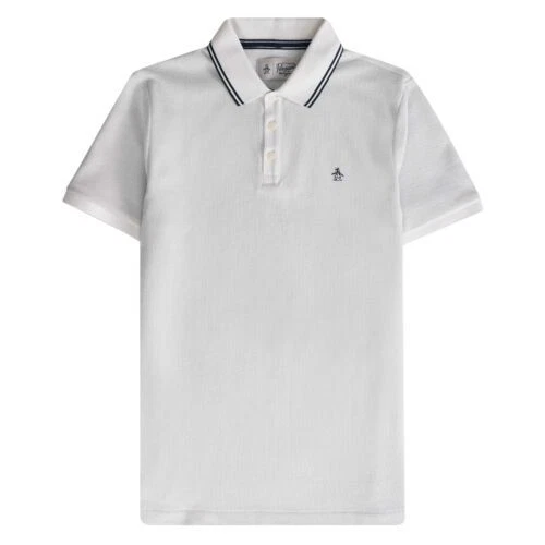 Polo Original Penguin Pour Homme Birdseye Piqué Placket T-Shirt Slim Fit Logo - Photo 1/1